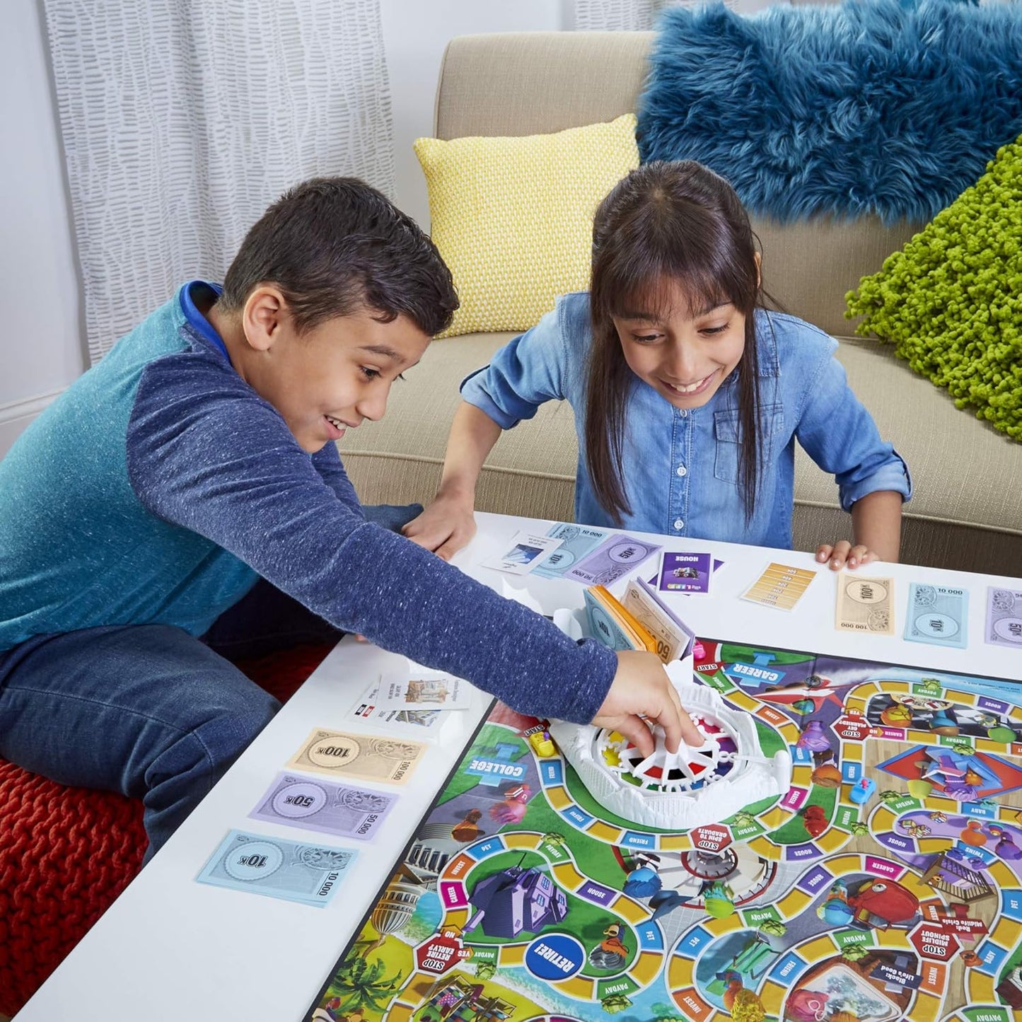 The Game of Life Board Game, Family Games for Kids Ages 8 and Up, Pegs Come in 6 Colors, Family Board Games for 2 to 4 Players