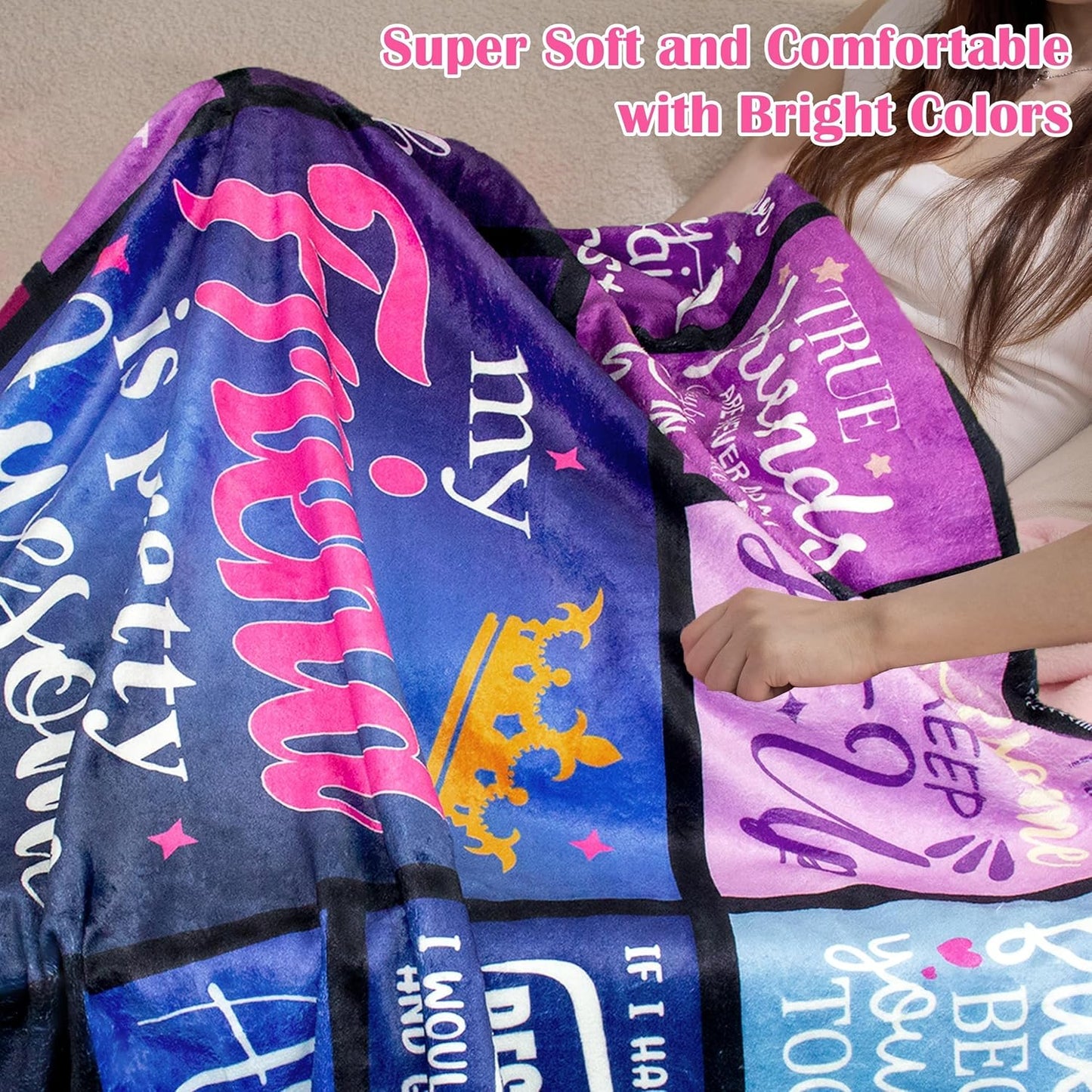 Best Friend Blanket, Best Friend Birthday Gifts for Women, Friendship Gifts for Women, Mother's Day Graduation Gifts for Best Friends, Bestie Gifts for Woman Throw Blanket 60"X50"