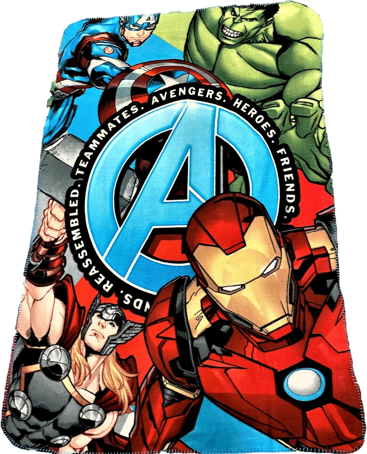 Avenger' Team Join to Save The World Cozy Fleece Throw Blanket 40" x 60" (Green)