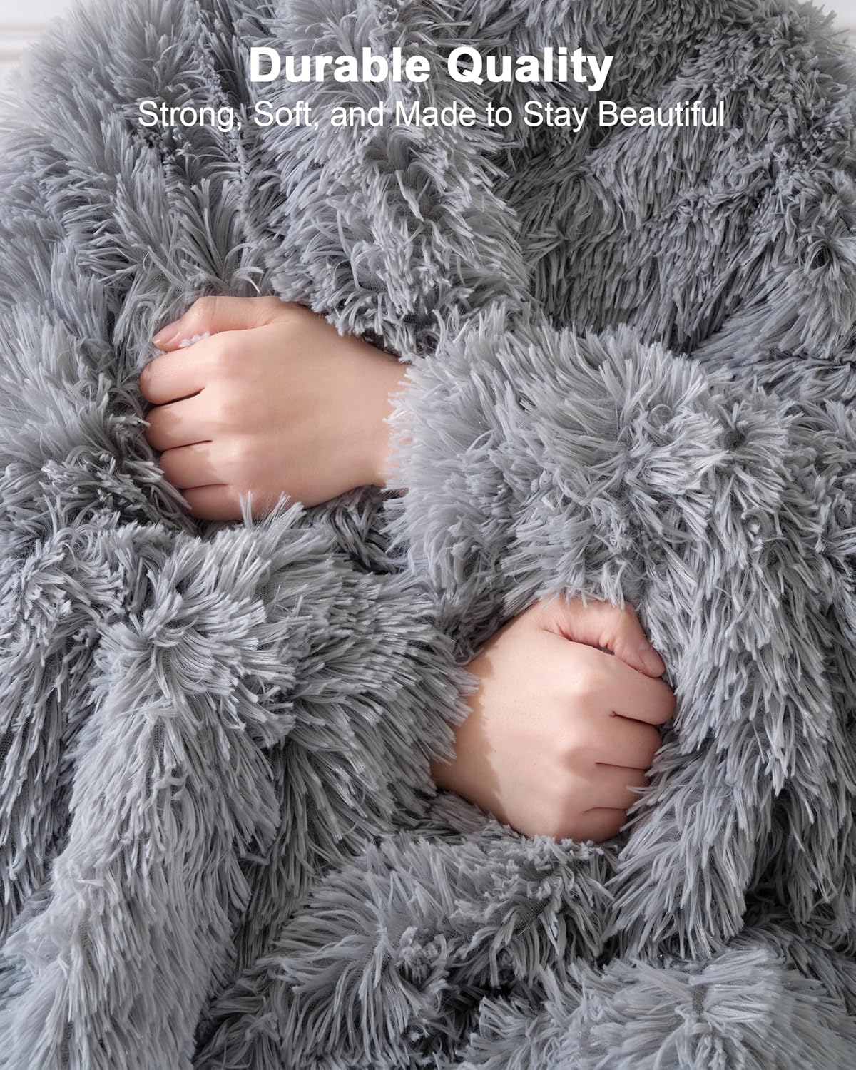 Super Soft Fluffy Faux Fur Throw Blanket for Couch, Fuzzy Sherpa Fleece Cozy Warm Gifts for Women, Room Decor Christmas Plush Thick Throw for Men, Minky Teen Gifts Winter Bedding, 50" x 60"