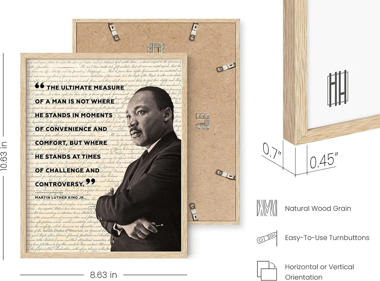 HAUS AND HUES Black History Posters for Classroom - African American Art, Black History Month Decorations & African American Posters for Classroom, Quotes (Beige Frame, 8x10)