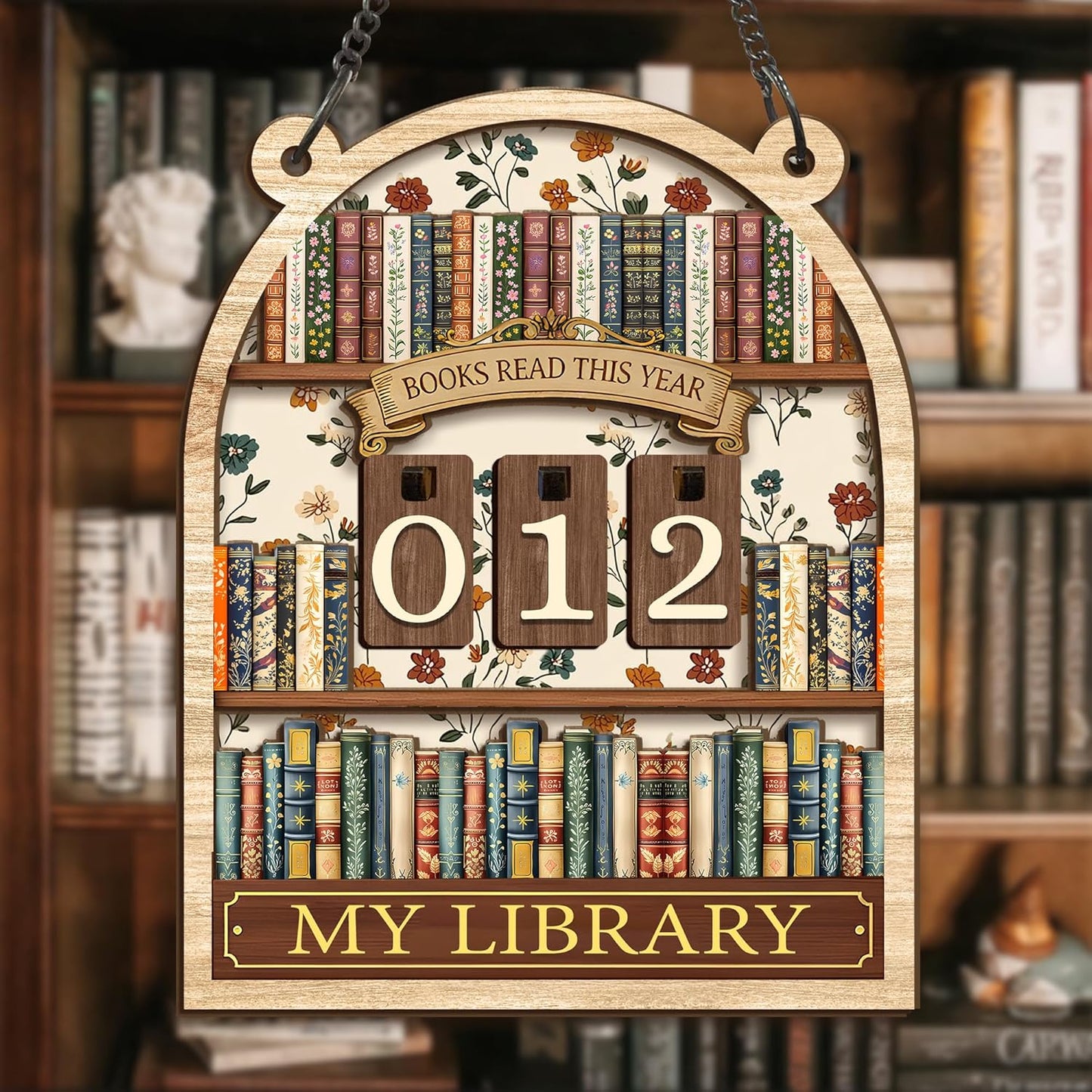 Book Lover Gifts Books Read This Year Counter, Books Read Tracker Sign Accessories for Readers, Bookworm Gift, Librarian Club Bookworms Gifts, Reading Motivation Display Track Up to 999 Books