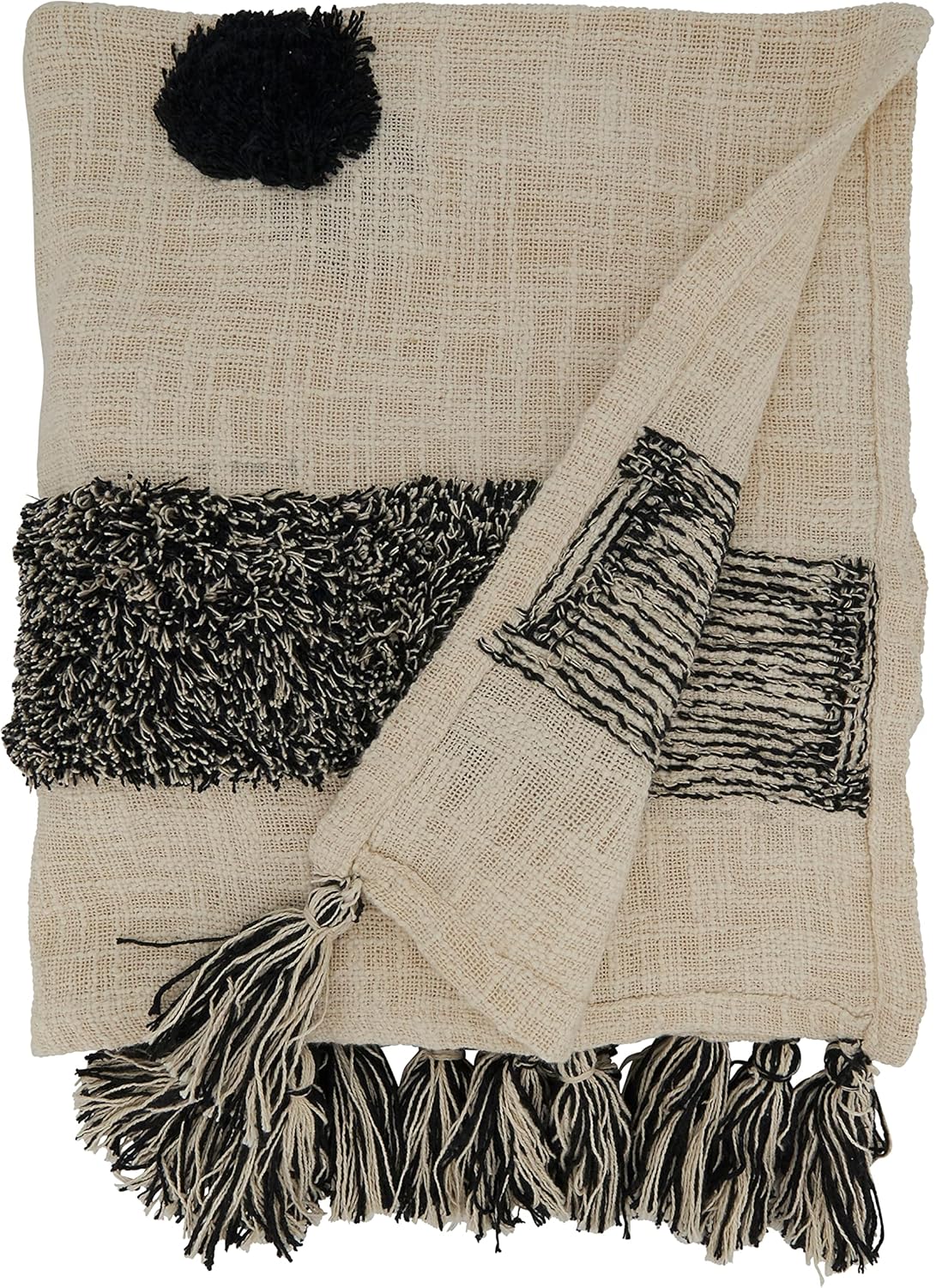 SARO LIFESTYLE Tufted Dot Throw Blanket