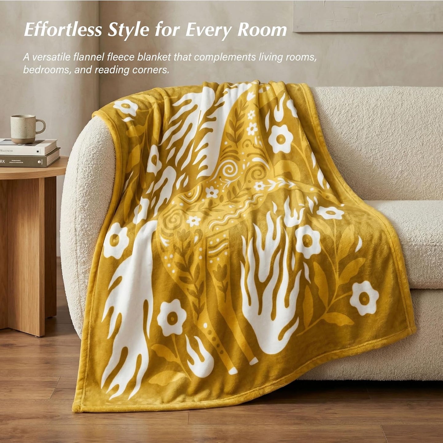 Horse Throw Blanket Cute Horse Print Blanket Soft Fuzzy Lightweight Flannel Horse Blanket for Couch Bed Sofa Cozy All Season Home Decor Gifts 50"x 60"- Golden Harvest