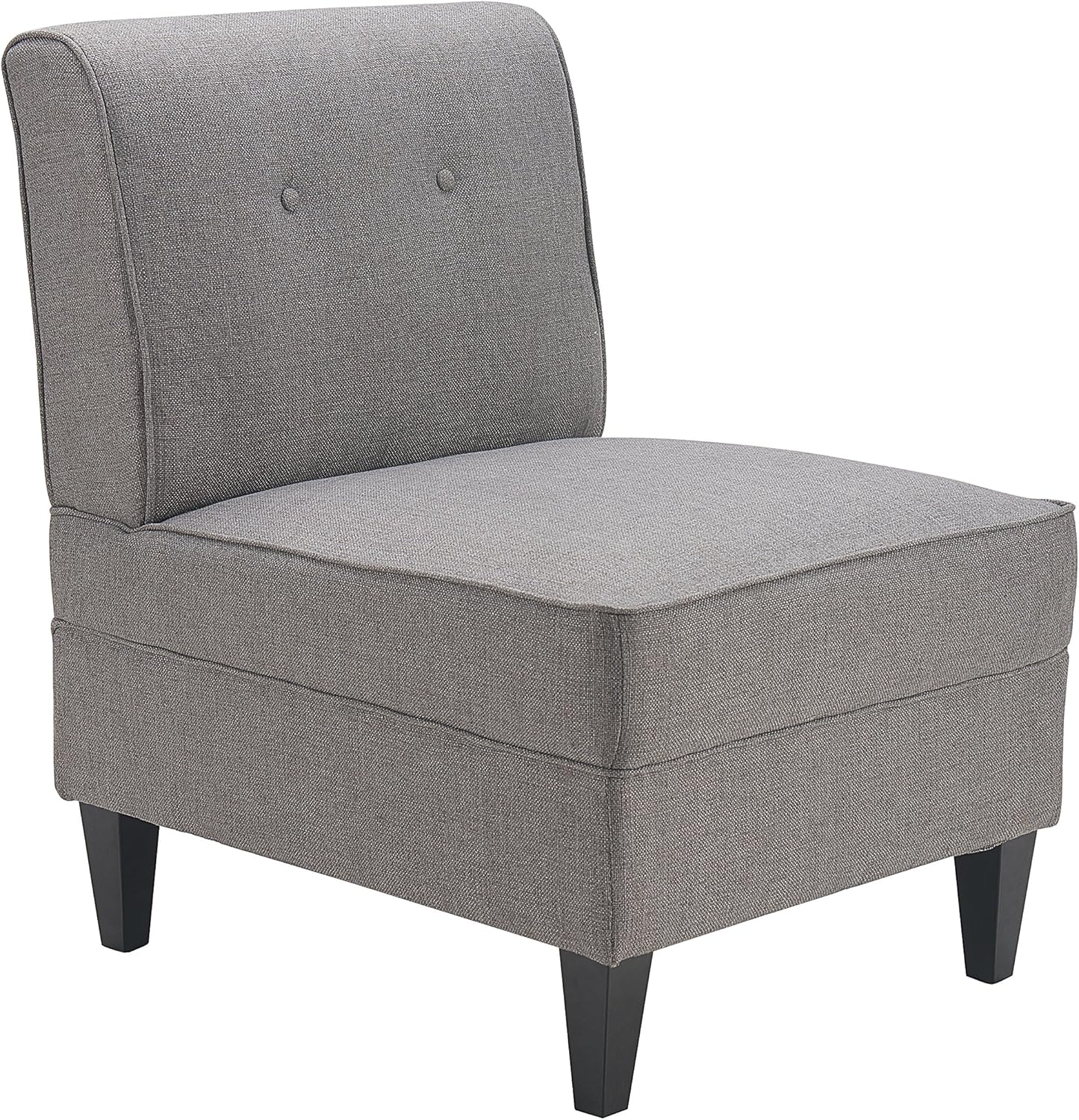 Serta Copenhagen Modern Accent Chair, Button Tufted Backrest, Sinuous Spring Seat Cushion, Rubberwood Legs, Upholstery for Living Room, Bedroom and Small Spaces, Polyester Woven Fabric, Gray
