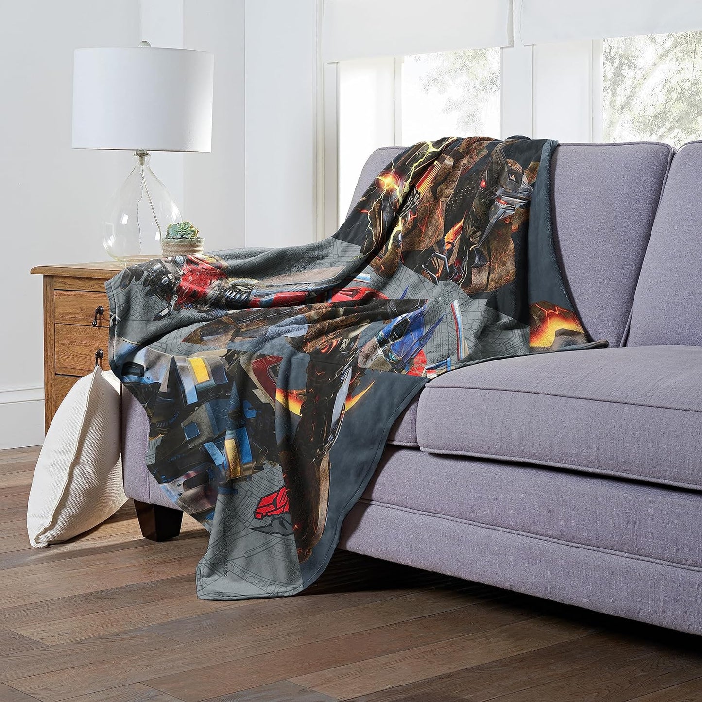 Northwest Transformers Silk Touch Throw Blanket, 50" x 60", Scourge Versus Optimus Prime