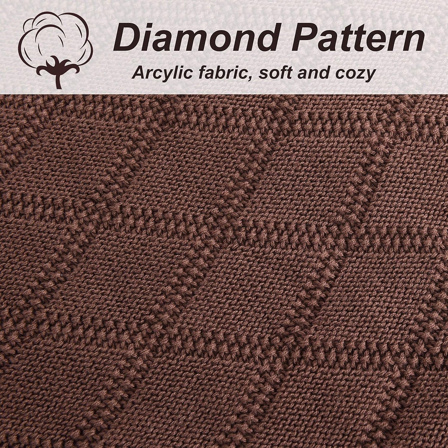 Soft Throw Blanket, Bed Knit Throw Blanket for Couch Chairs Home Decorative 51x70in,Brown