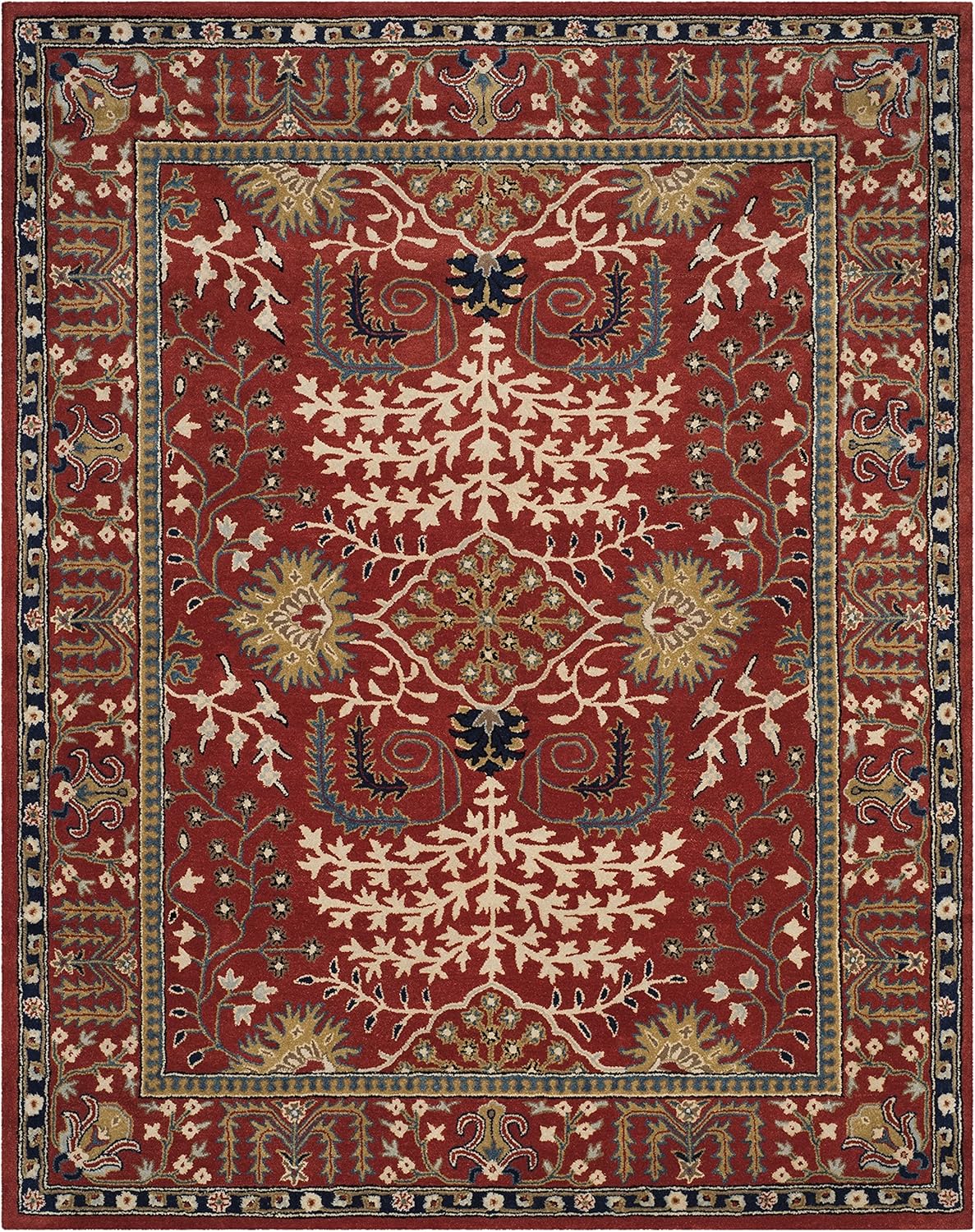 SAFAVIEH Antiquity Collection Accent Rug - 4' x 6', Red & Multi, Handmade Traditional Oriental Wool, Ideal for High Traffic Areas in Entryway, Living Room, Bedroom (AT64A)