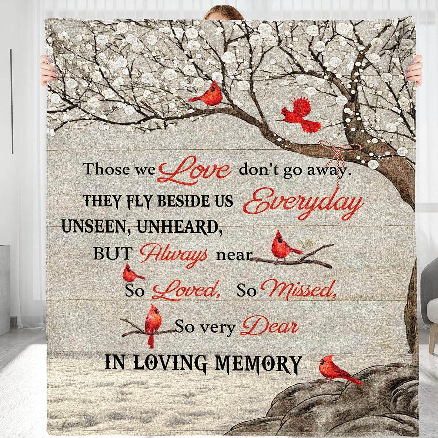 Personalized Memorial Blanket Gift, in Loving Memory, Blanket Memorial Gift for Family Members, Grandparents, Mom, Dad, Brothers, Sisters (Memory-02, 60"X50")