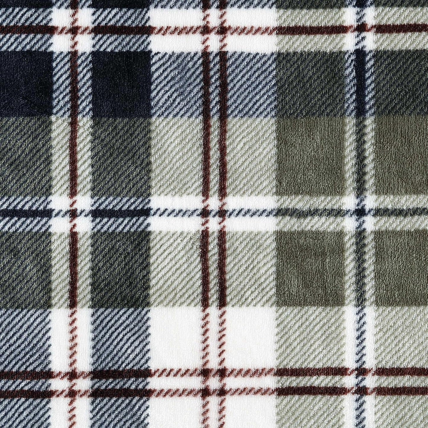 Eddie Bauer - Throw Blanket, Ultra-Soft Plush Bedding with Faux Shearling Reverse, Throw Blanket for Couch & Bed (Trailhead Plaid Green, 50" x 60")