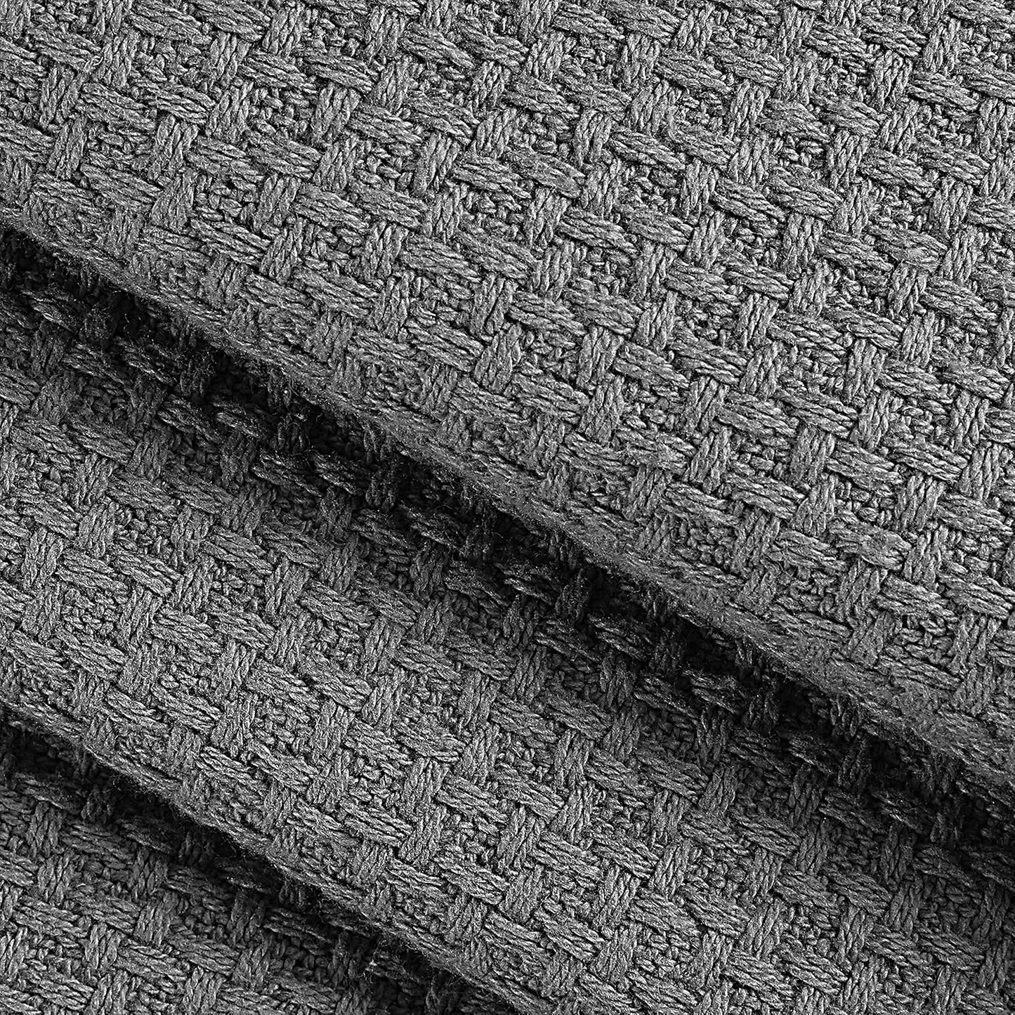 Belizzi Home 100% Cotton Bed Blanket, Breathable Bed Blanket King Size, Cotton Thermal Blankets King, Perfect for Layering Any Bed for All Season, Charcoal Grey