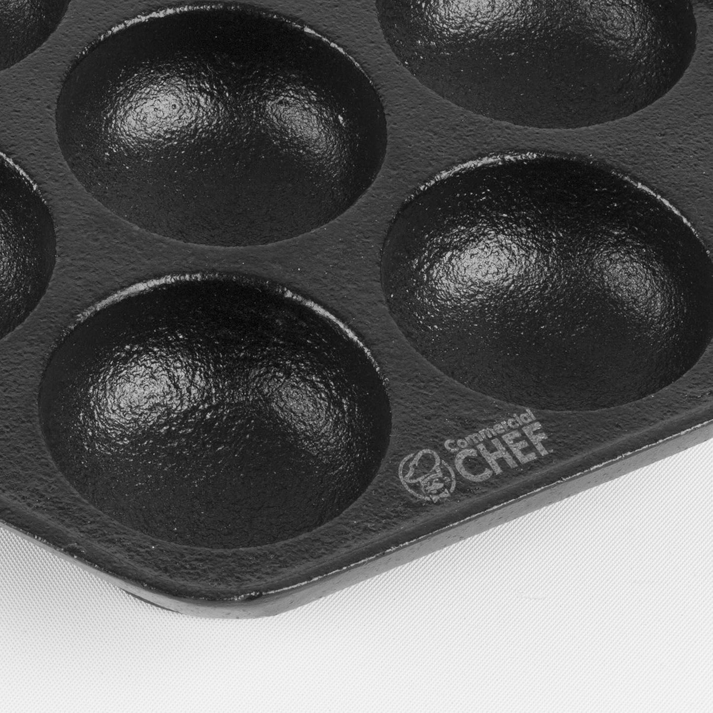 Commercial CHEF Danish Aebleskiver Pan, Pre-Seasoned Cast Iron, Seven Sections For Mini Puffs and Pancake Balls, Works on All Cooktops Including Induction, Outdoor Cookware for Grills, CHCI4105
