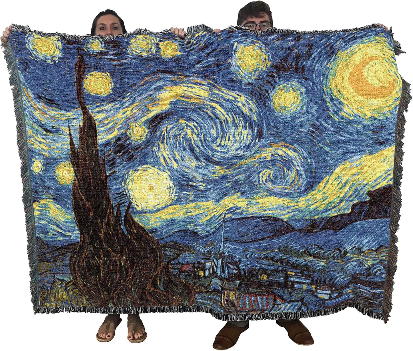 Pure Country Weavers Starry Night Blanket by Vincent Van Gogh - Fine Art Gift Tapestry Throw Woven from Cotton - Made in The USA (72x54)
