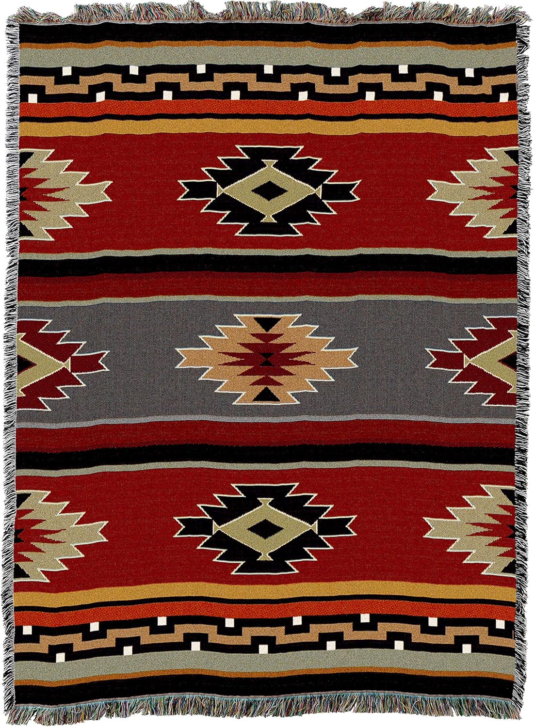 Pure Country Weavers Kaibab Blanket - Southwest Native American Inspired - Gift Tapestry Throw Woven from Cotton - Made in The USA (72x54)