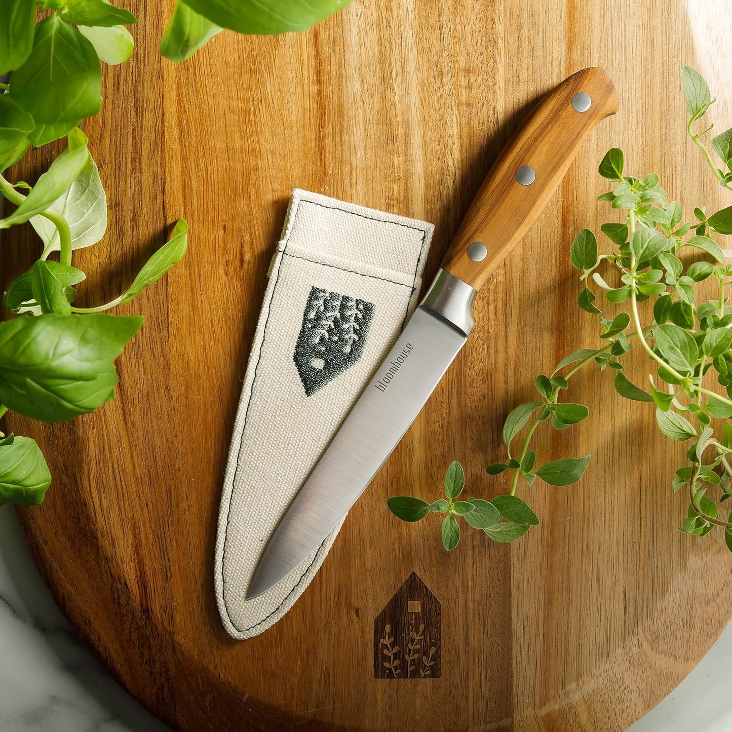 Bloomhouse - Two Time Oprah's Favorite Things Winner - 5" Utility Boning Kitchen Knife German Stainless Steel Blade w/Forged Italian Olive Wood Handle Full Tang for Meat Poultry & Precision Cutting