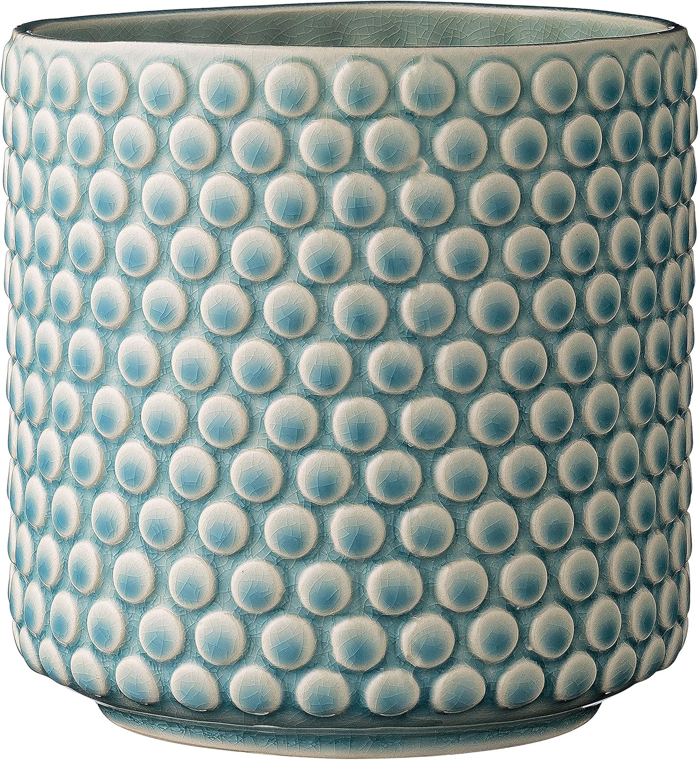 Bloomingville Sky Blue & Cream Stoneware Pot with Crackle Finish