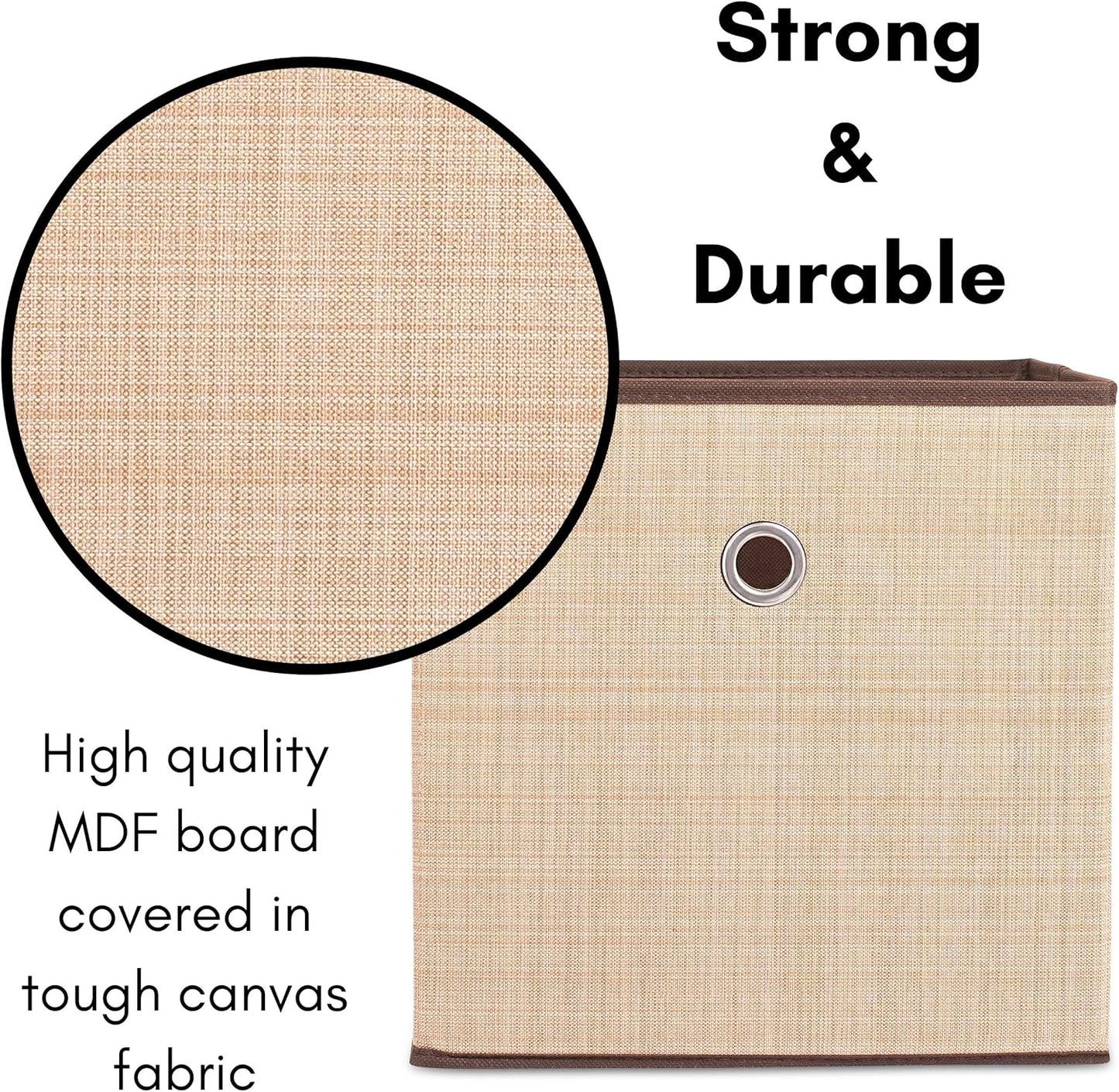 Internet's Best Canvas Storage Bin - 2 Pack - Brown - Box Container