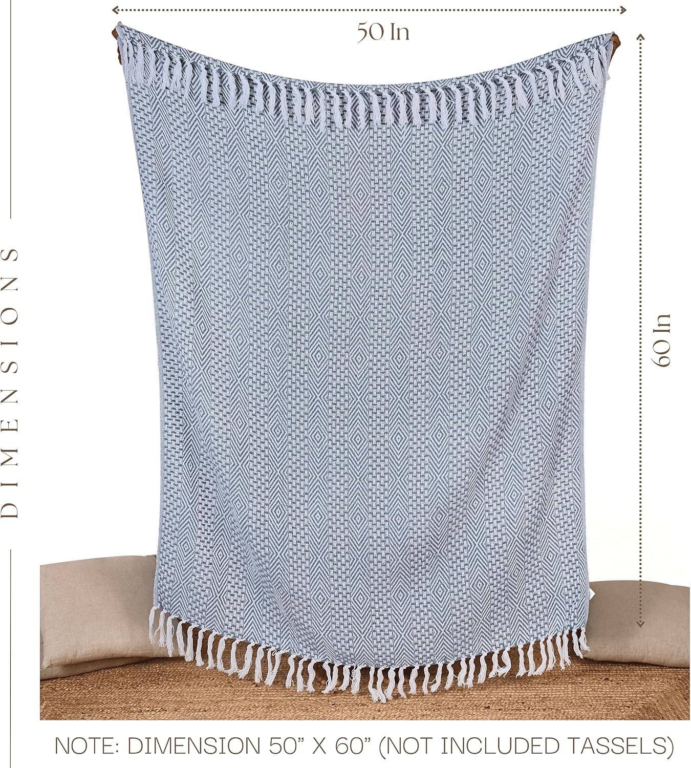 RAJRANG Dusty Blue Throw Blanket Soft and Warm Living Room Decorative Throws for Sofa Couch - 60 x 50 Inch